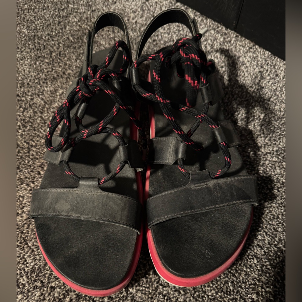 Black and Red Sandals